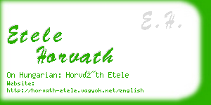 etele horvath business card